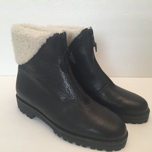 Cole Haan Fur Lined Black Leather Booties Boot 6.5